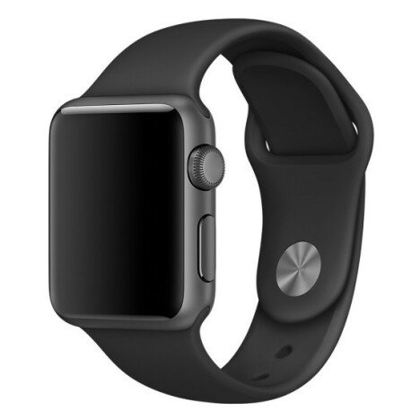 Curea iUni compatibila cu Apple Watch 1/2/3/4/5/6/7, 44mm, Silicon, Black