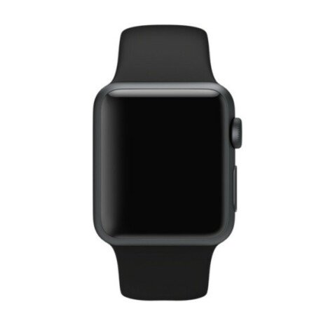 Curea iUni compatibila cu Apple Watch 1/2/3/4/5/6/7, 44mm, Silicon, Black